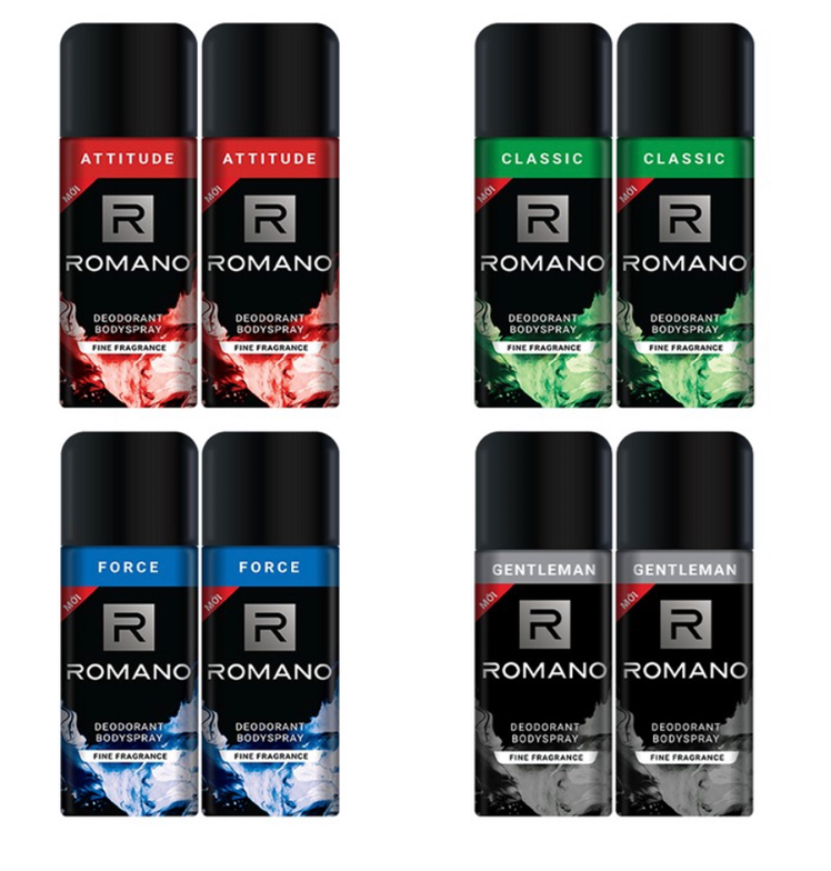 Combo 2 chai xịt khử mùi toàn thân cho nam romano 150ml/chai