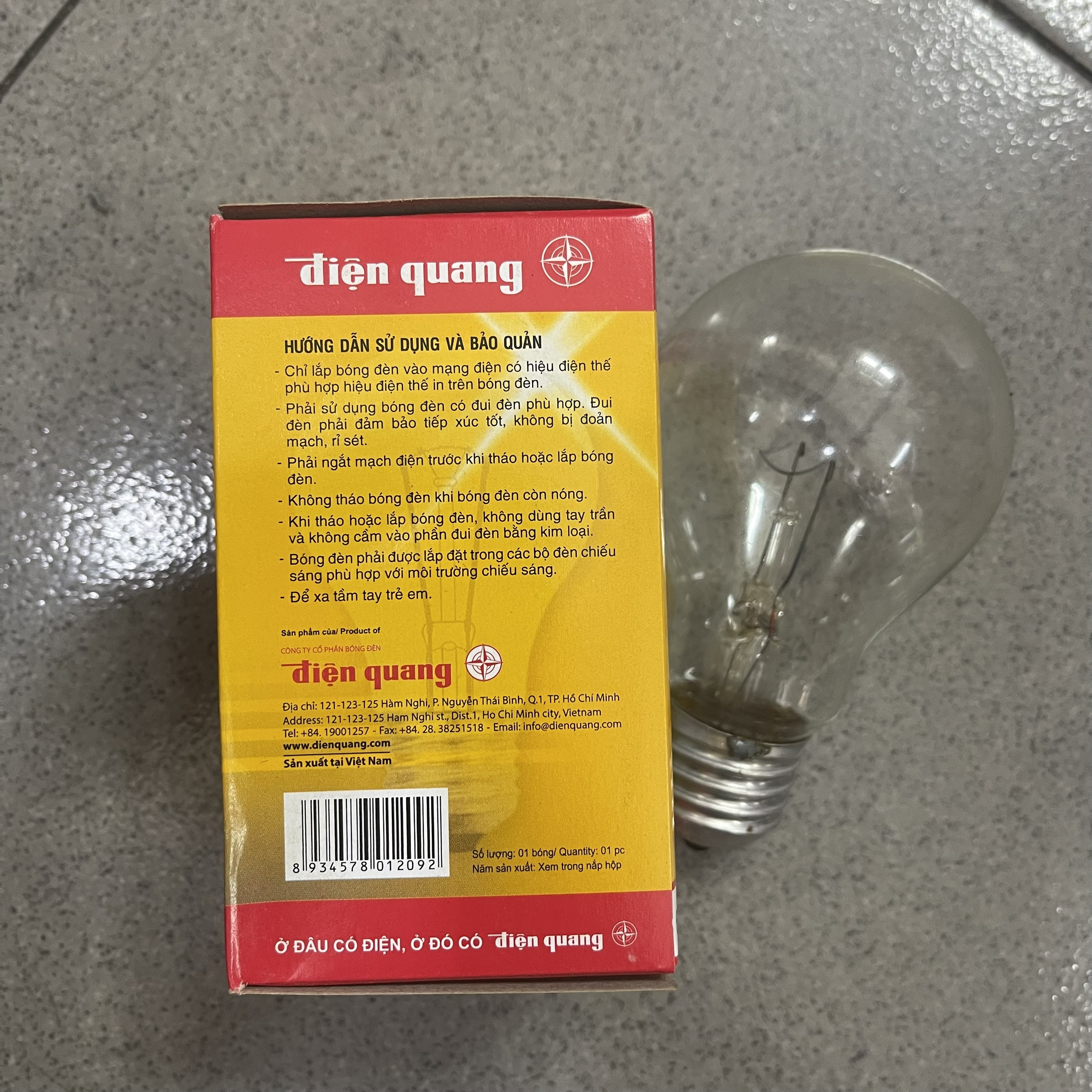 Bóng Đèn Sợi Đốt, Bóng Dây Tóc 60W Điện Quang
