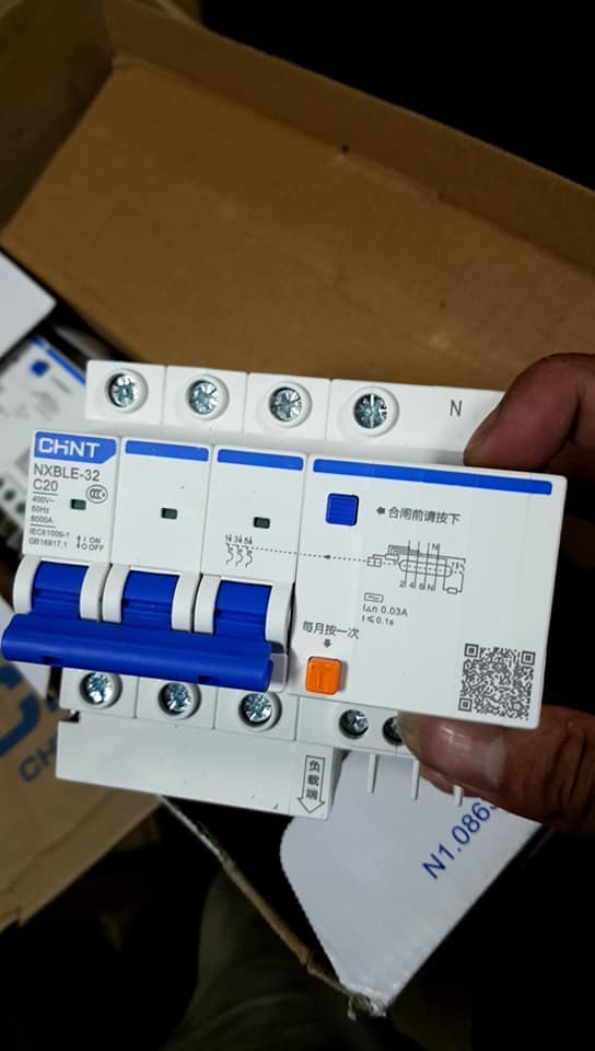 Át chống dò CHINT 3P-N 63A