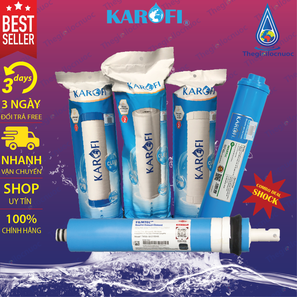 [HCM]Bộ Lõi Lọc Nước Karofi 12345