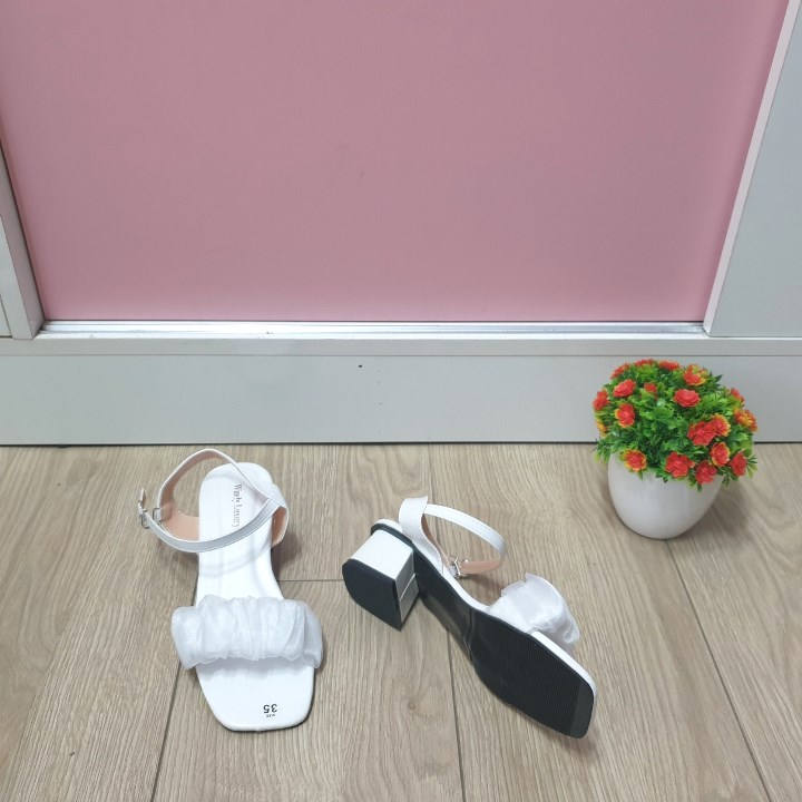 GIÀY SANDAL QUAI LỤA NHÚN, GÓT 3CM