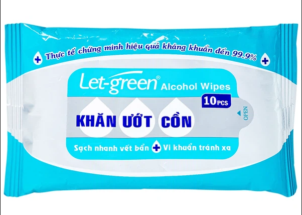 Khăn ướt cồn Let-Green 10 miếng