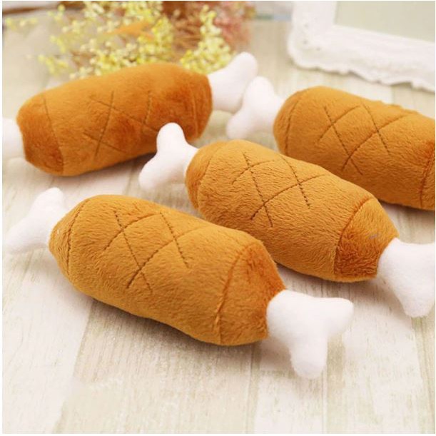 Đồ Chơi Cho Chó Mèo Đùi Gà Nhồi Bông, đồ chơi cho chó, đồ chơi cho mèo, đồ thú cưng - Phụ kiện thú cưng TLC