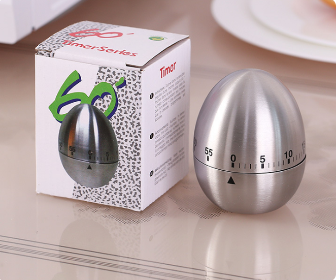 ĐỒNG HỒ POMODORO ĐẾM NGƯỢC 60' HÌNH QUẢ TRỨNG KIM LOẠI [ Đồng hồ cơ hẹn giờ đồng hồ nhà bếp đồng hồ cơ đếm ngược]