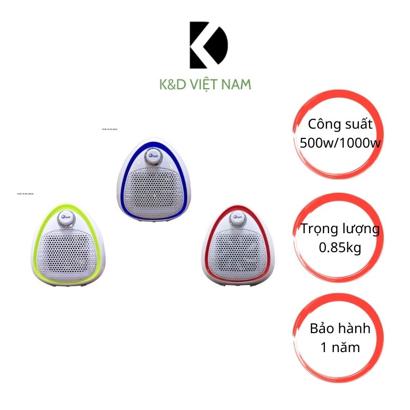 Quạt sưởi gốm Ceramic Mini FujiE CH-202 (đỏ/xanh lá/xanh dương)