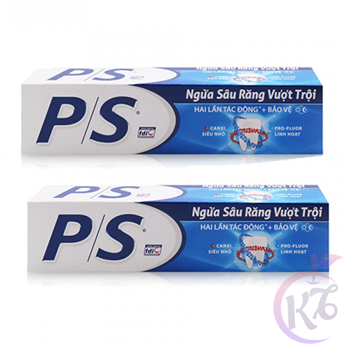 Combo 2 cây Kem đánh răng P/s ngừa sâu răng vượt trội tuýp 180g - trắng răng tự nhiên