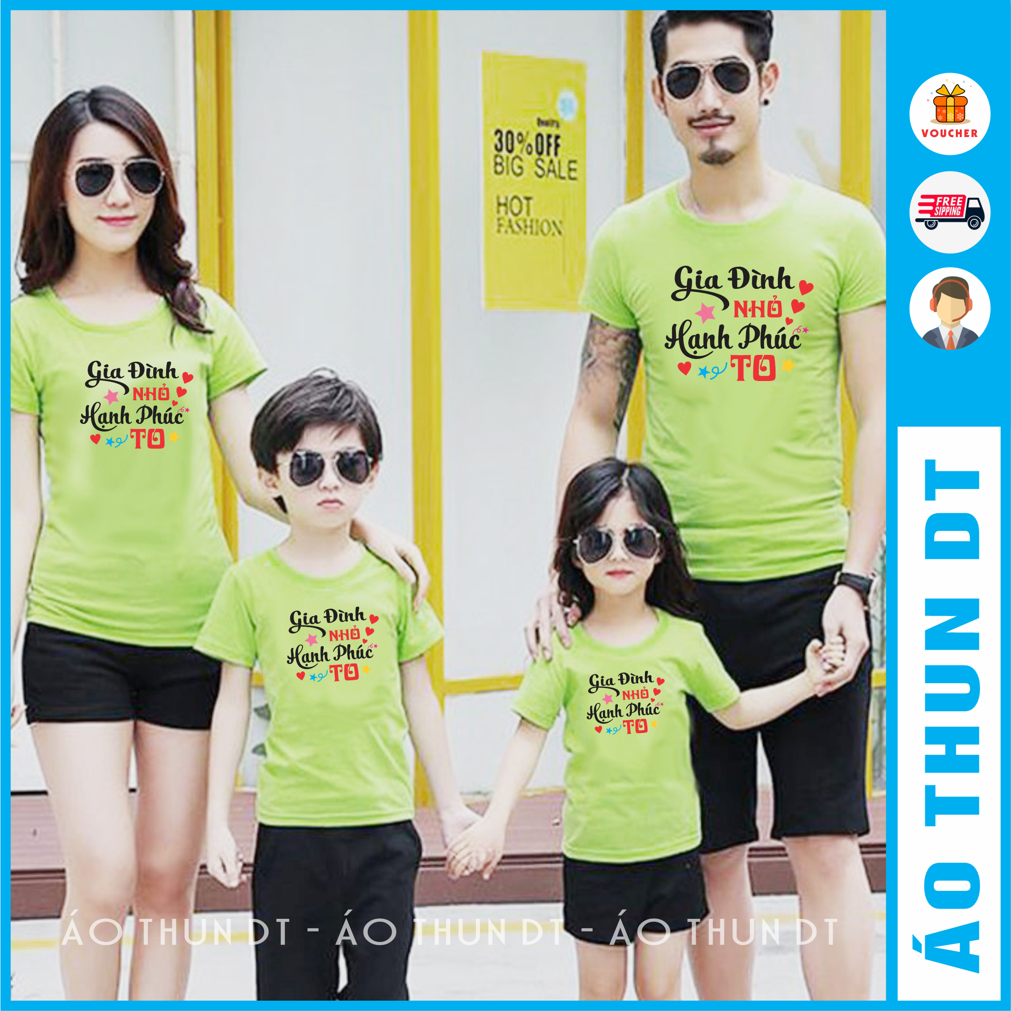 Áo thun - Gia đình nhỏ, Hạnh phúc to