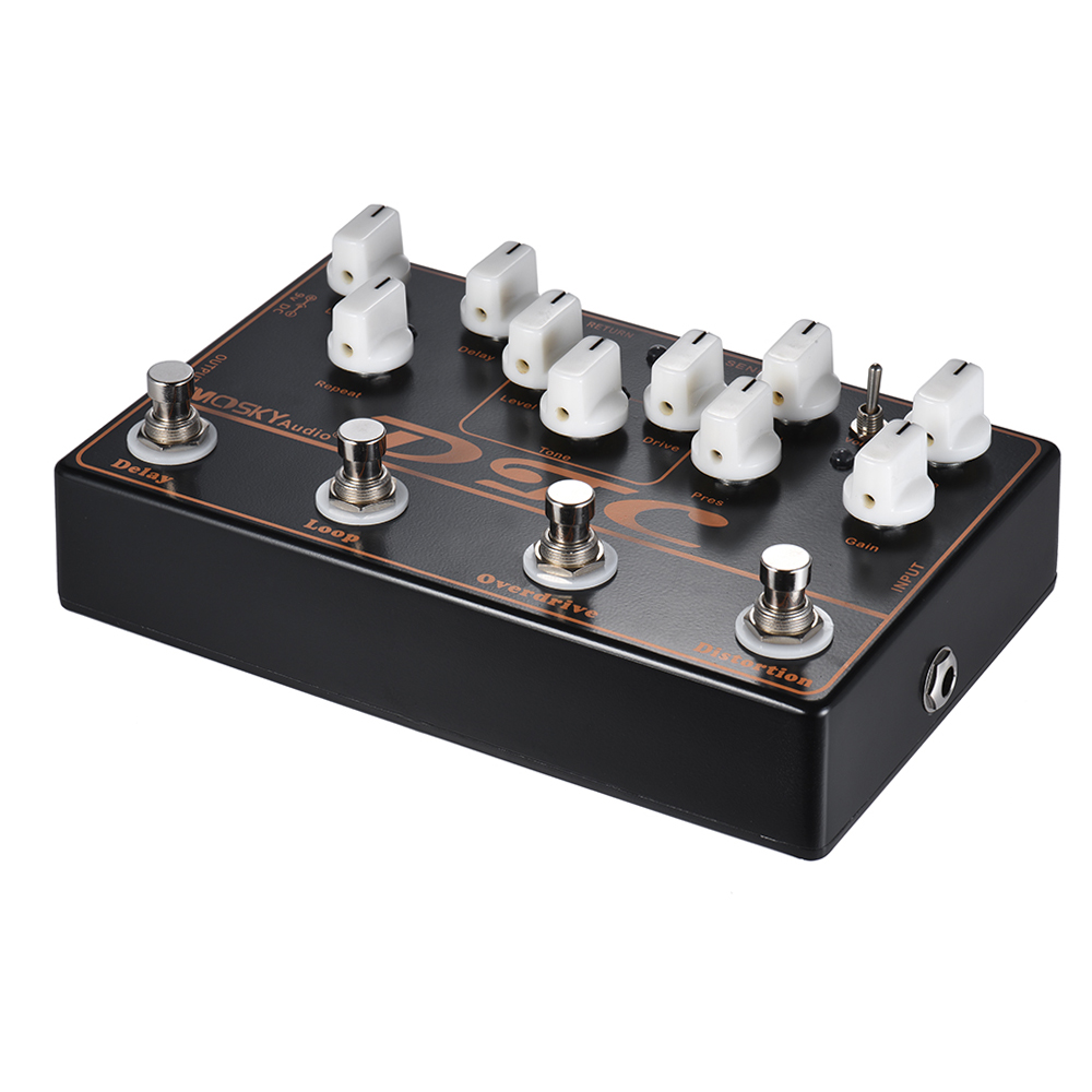 DTC 4-in-1 Electric Guitar Effects Pedal Distortion + Overdrive + Loop + Delay