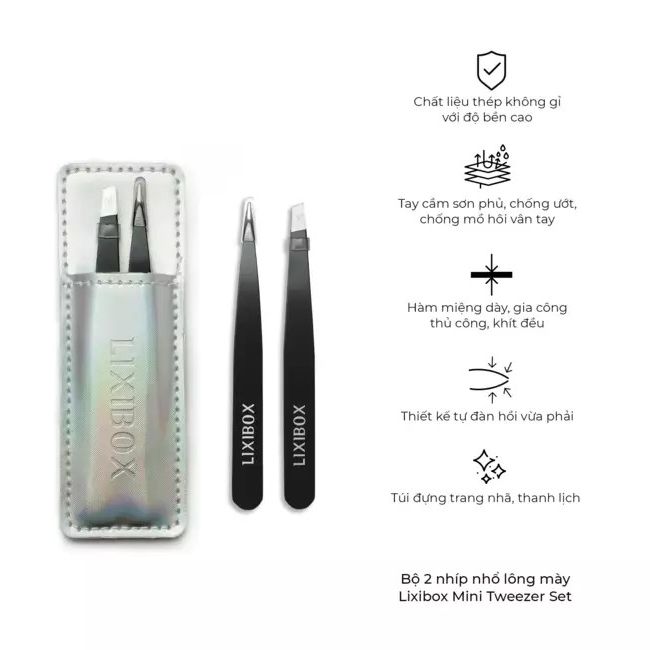 Bộ 2 Nhíp Lixibox Mini Tweezer Set