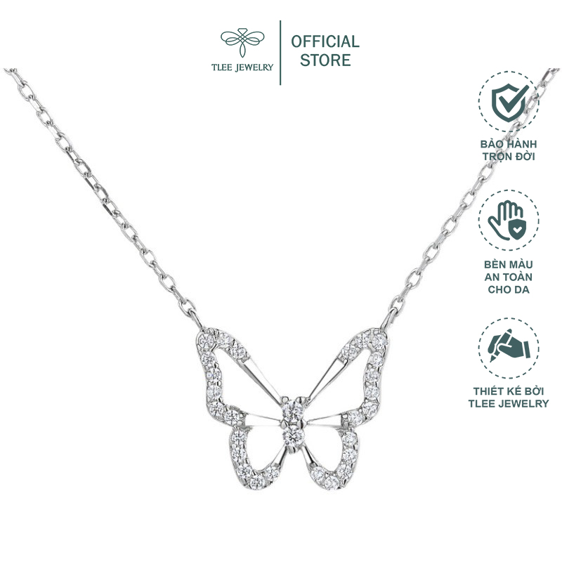 Dây chuyền bạc nữ TLEE mẫu Butterfly lấp lánh TleeJewelry DC0108