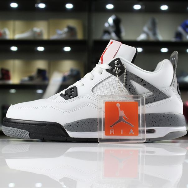 Giày Sneaker J0rdan 4 White Cement ( JD4 xám trắng)