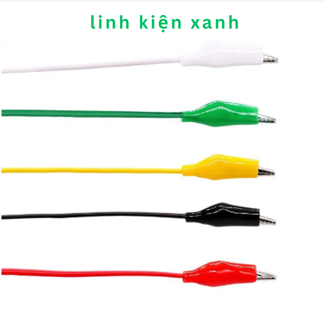 Combo Bó 10 Dây Kẹp Cá Sấu 5 Màu 50cm