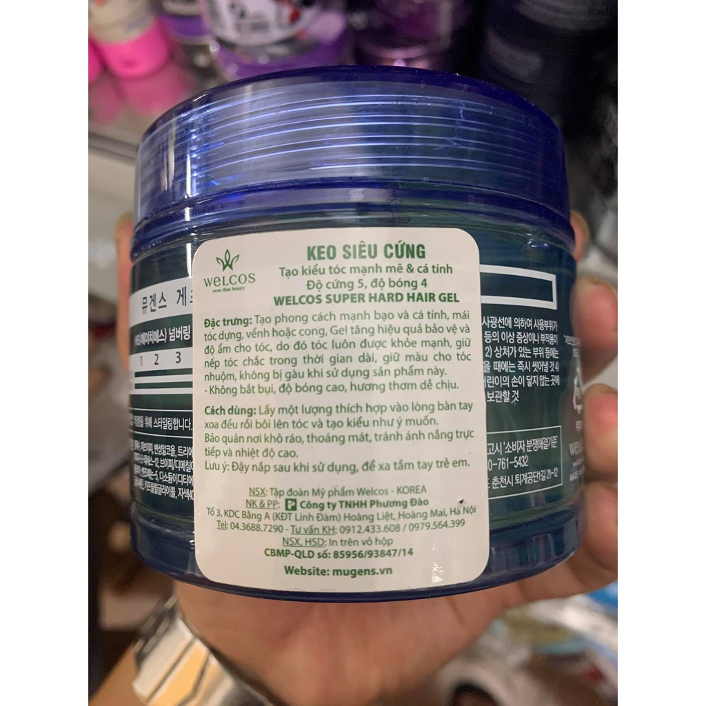 Keo vuốt tóc siêu cứng Mugens Gets hard gel 330g