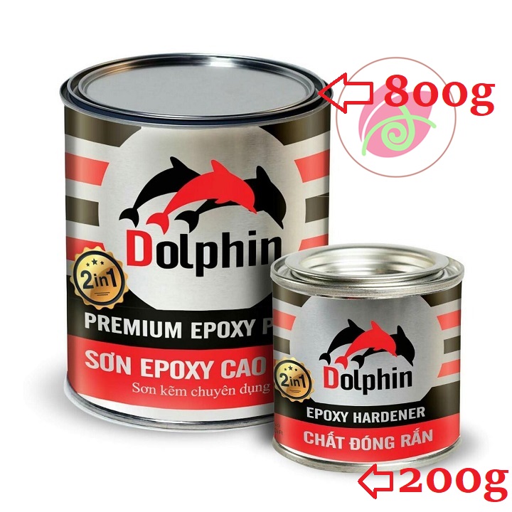 Epoxy Dolphin 2K Galvanized Iron Paint (2 Components, Multi-Colored) 1kg