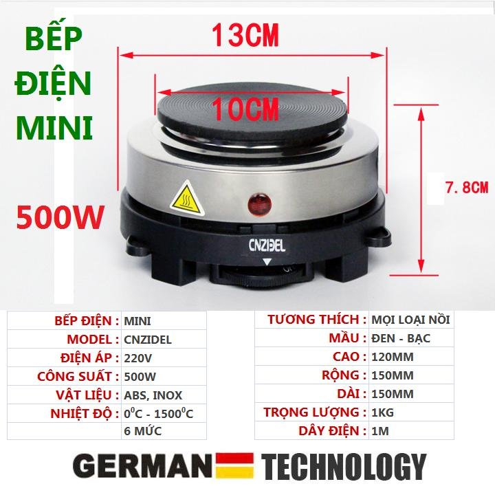 Bếp điện mini 500w model YQ-105 không kén nồi