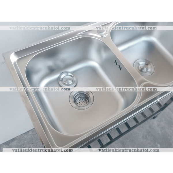[HCM]Chậu rửa bát 2 hộc có chân CRC2H7843