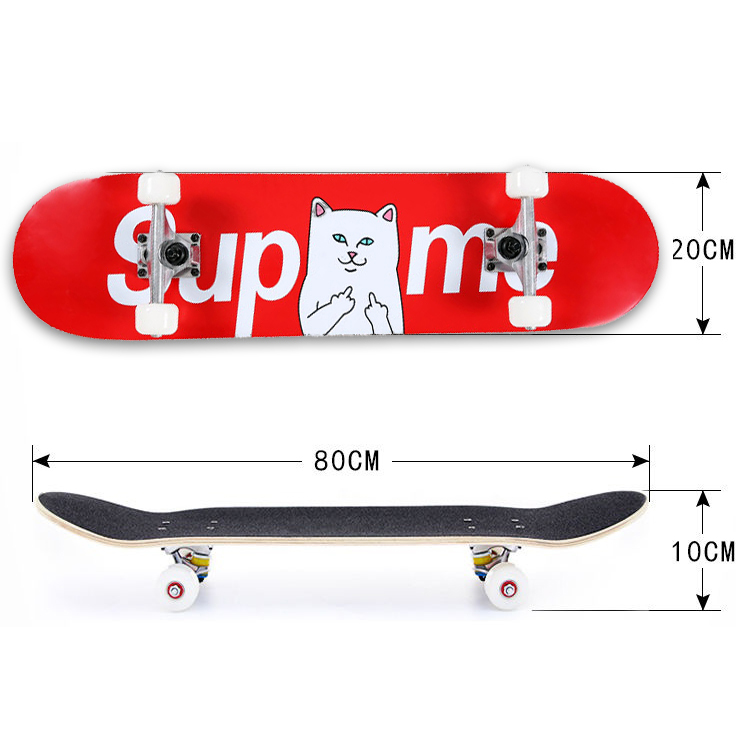 [TIÊU CHUẨN THI ĐẤU] Ván trượt người lớn skateboard supreme đỏ