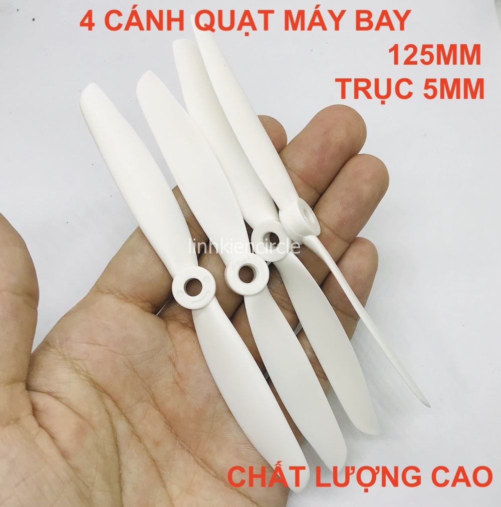 4 cánh quạt máy bay mini flycam 125mm trục 5mm thuận nghịch chất lượng cao - KG0004