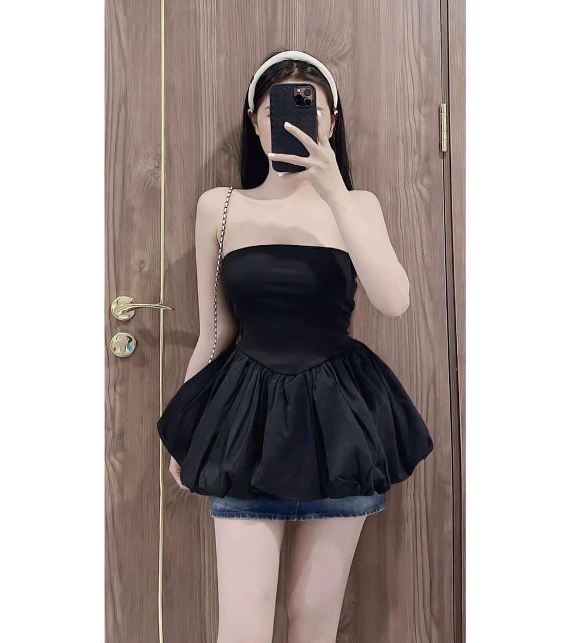 Áo sơ mi trễ vai, áo sơ mi lệch vai, áo trễ vai cúp ngực, áo quây thiết kế dài tay, tay bồng vintage Hàn Quốc