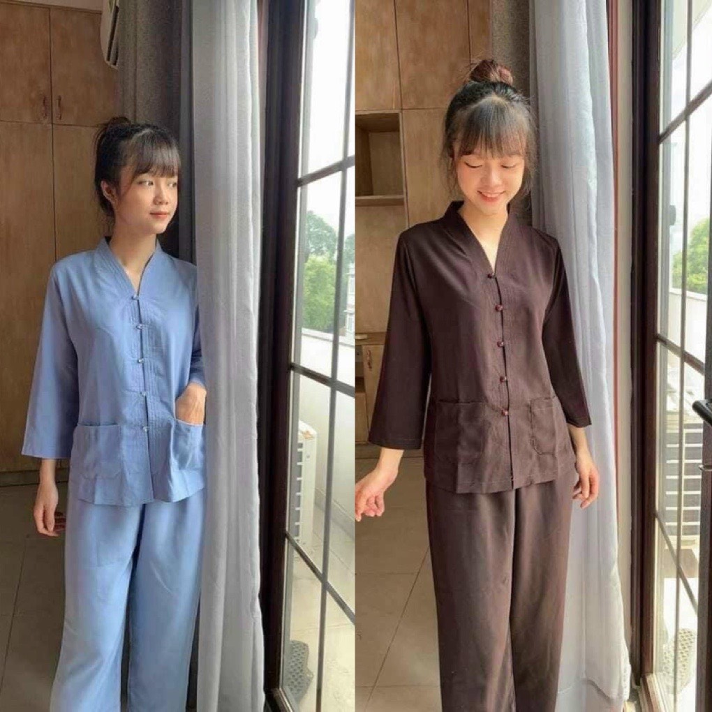 Đồ Lam Đi Chùa Bà lai thêu