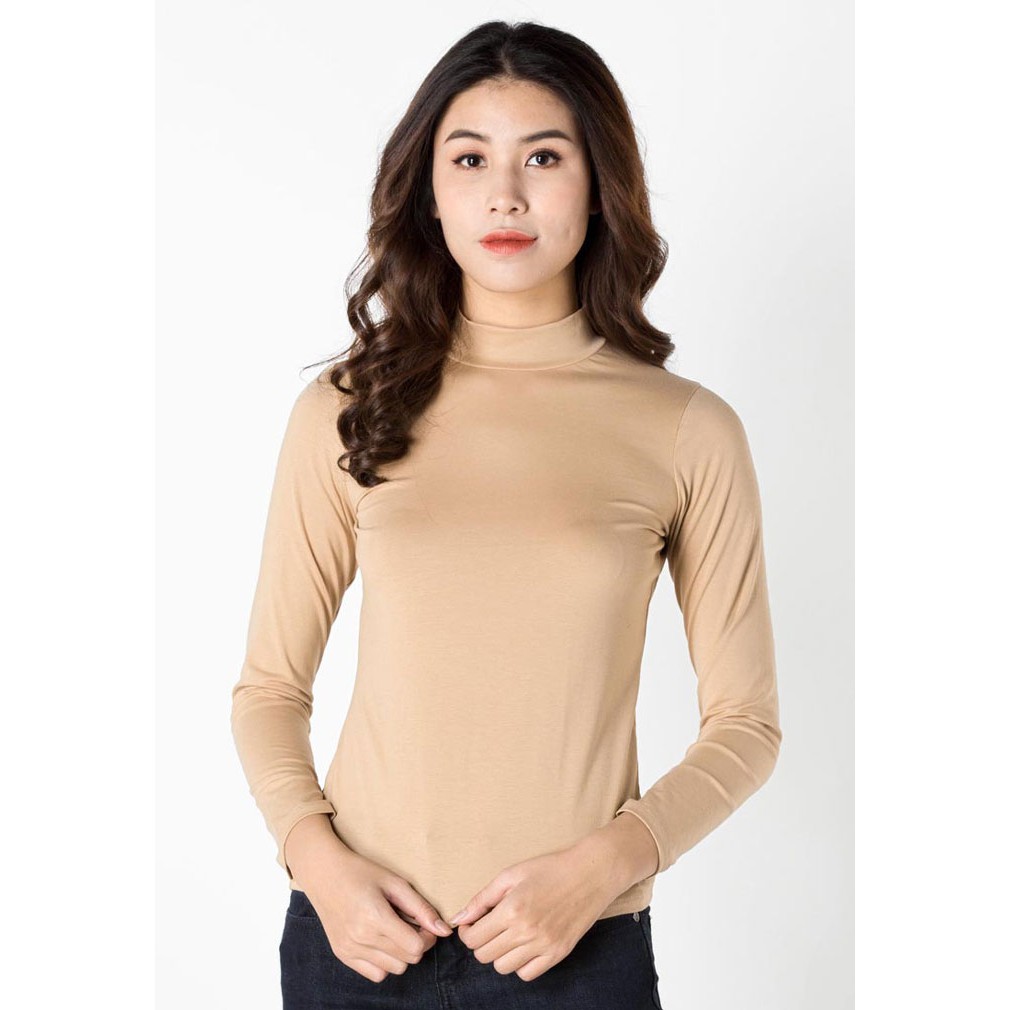 Áo giữ nhiệt nữ thun cổ 3 phân