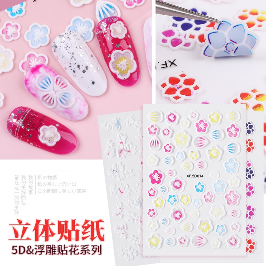 [HCM]Sticker 5D dán móng trang trí móng nail