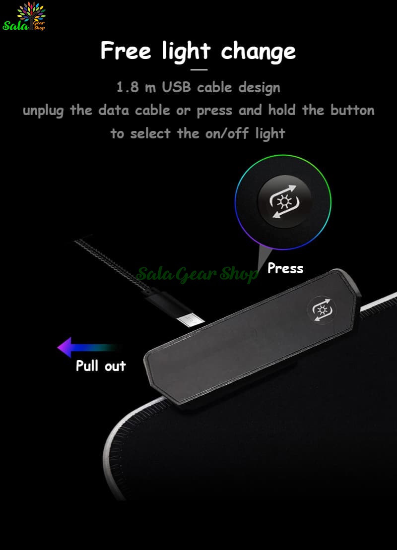 Miếng lót chuột 80x30 LED RGB | Logo Razer