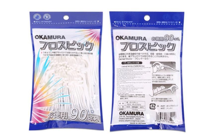 Tăm chỉ nha khoa Okamura - Bịch 90 cây