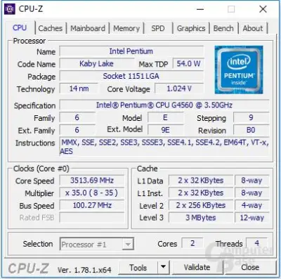 CPU Intel DC G4560 3.5 GHz / 3MB / HD 610 Series Graphics / Socket 1151 (Kabylake)