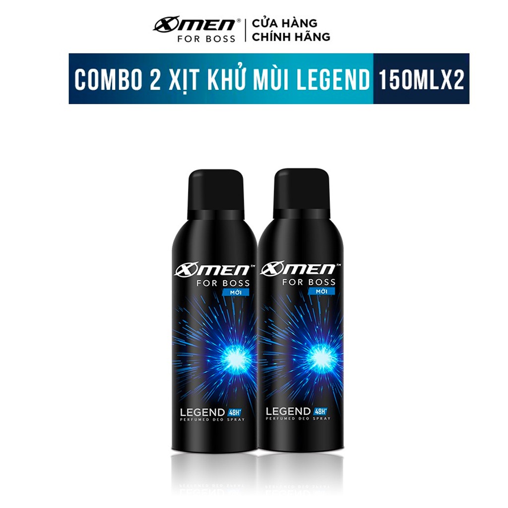 Combo 2 chai xịt khử mùi Xmen For Boss 150ml Legend