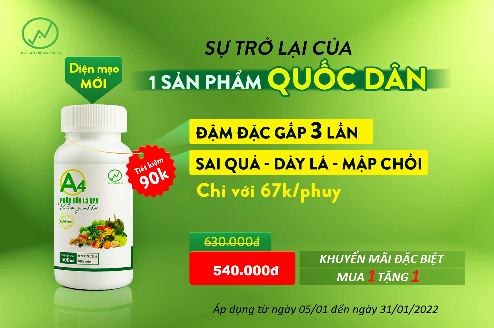 Phân bón lá Amino A4 - 250ml