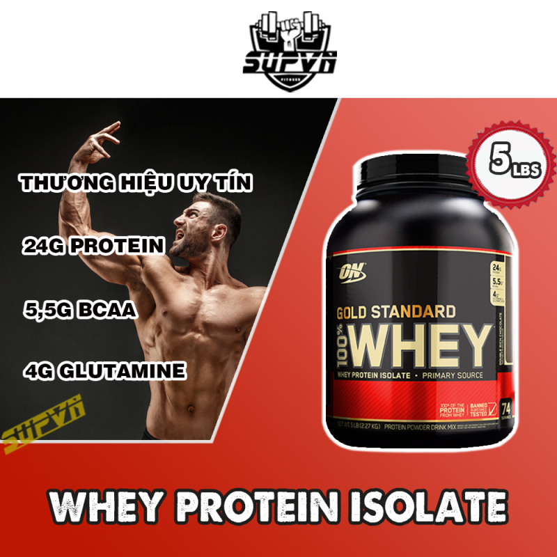 100% Whey Protein On Gold Standard Optimum nutrition 5lbs - Whey On Gold Standard 5.64 Lbs - Sữa tăng cơ bổ sung Protein nhập khẩu