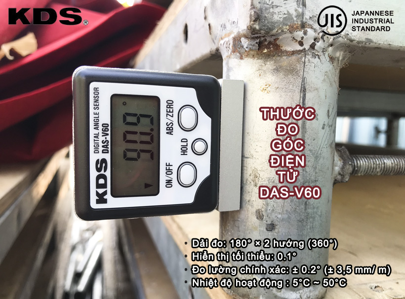Thước đo góc điện tử có nam châm KDS Nhật Bản DAS-V60