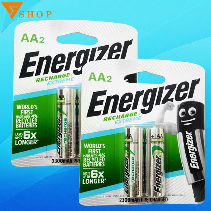 Combo 2 vỉ Pin sạc AA  Energizer 2300mah (1 vỉ 2 viên)