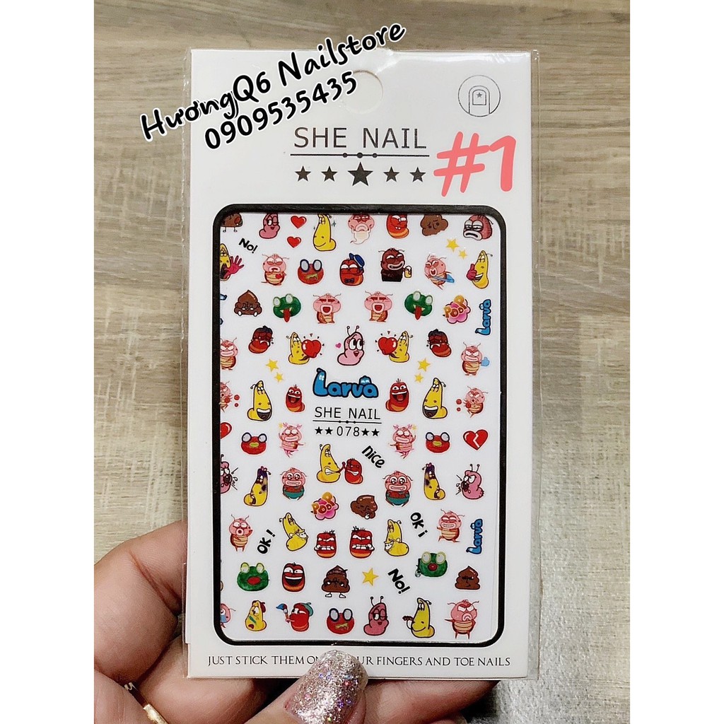 Miếng Dán Móng Tay Nails Sticker Nhiều Mẫu Hoạt Hình