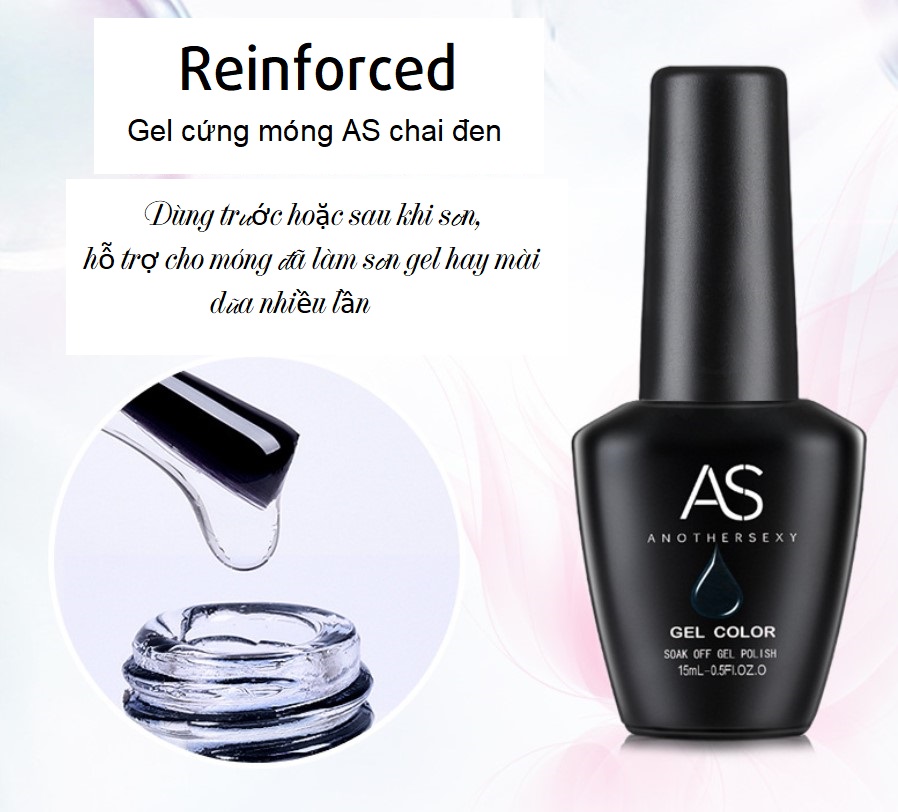 Gel Cứng Móng AS Chai Đen 15ml
