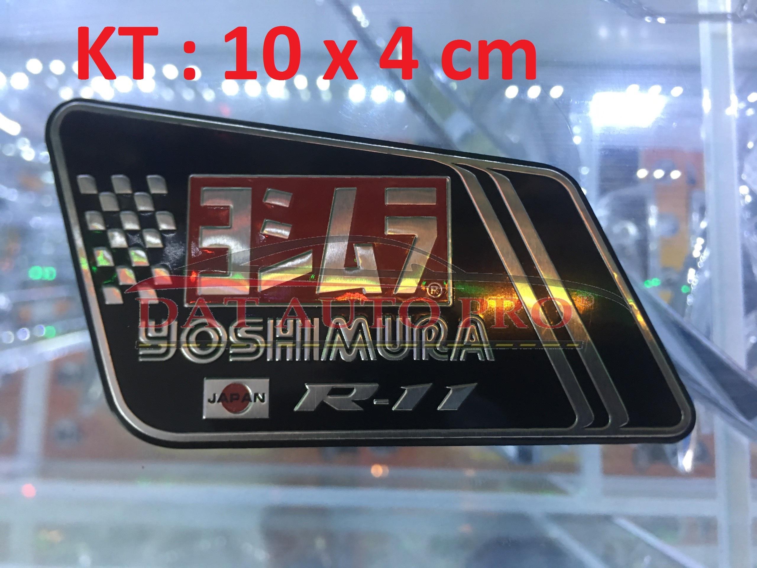Tem nhôm dán Pô xe Yoshimura đỏ 12x3.7cm