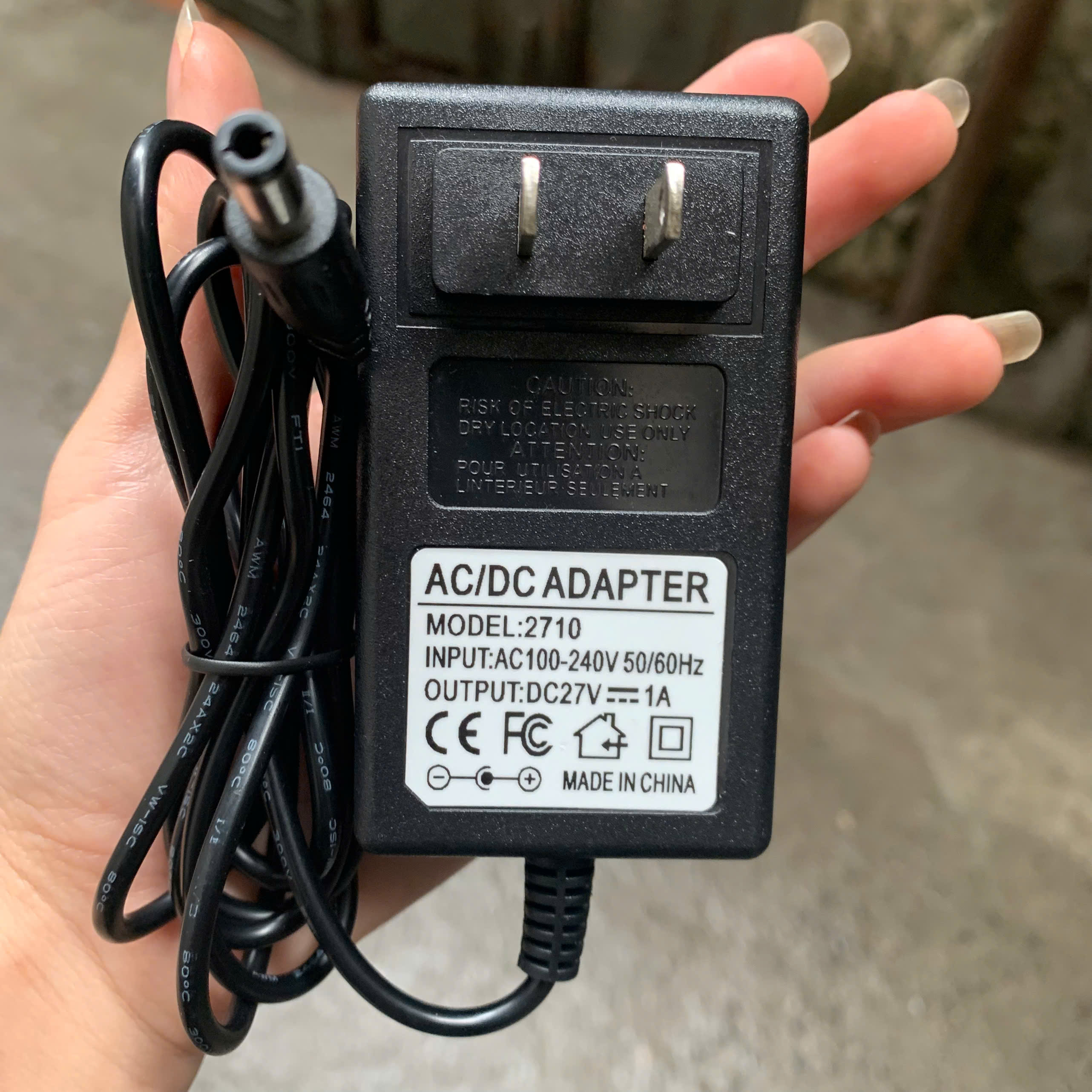 Adapter nguồn 27V-1000mA (27V-1A) bảo hành 12 tháng