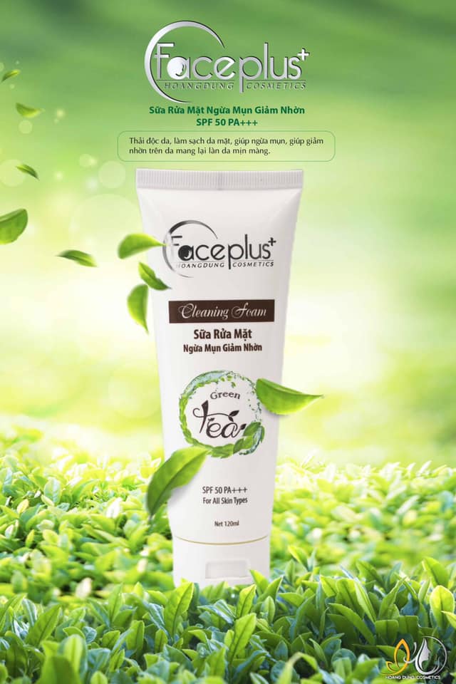 Sữa rửa mặt ngừa mụn - Giảm nhờn chiết xuất Trà xanh FacePlus+