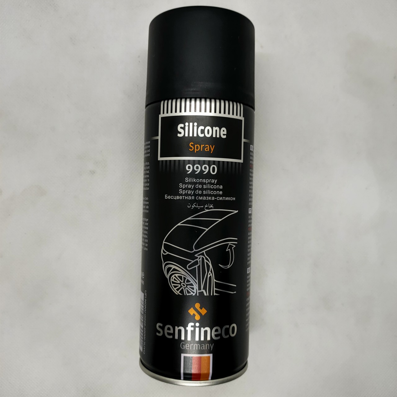 CHAI XỊT LÀM MỀM VÀ TĂNG ĐÀN HỒI CHO RON CỬA XE Ô TÔ (SE-9990) HIỆU Senfineco – Germany   (Silicone Spray 9990, 450ml)