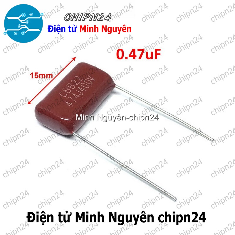 [5 con] (F231) Tụ CBB 400V 474J P=15mm (474 470nF 0.47uF) - HH001186