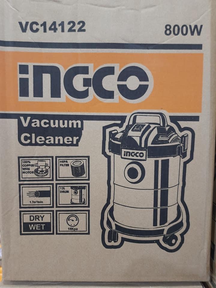 Máy hút bụi 12 Lít 800W Ingco VC14122 ( hút khô & ướt )