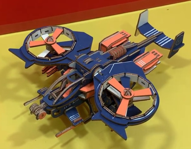 Đồ chơi lắp ráp 3D gỗ - Mô hình máy bay bọ cạp RDA Gunship