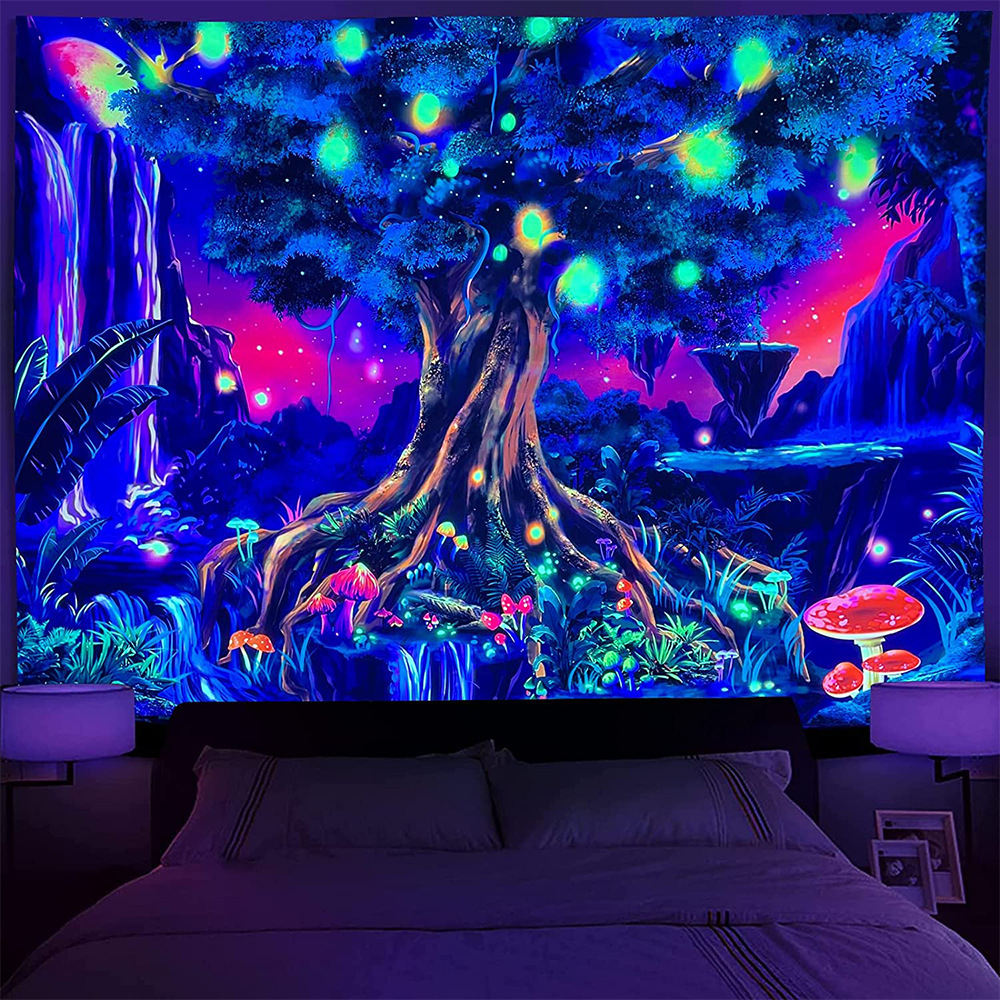 Fluorescent Tapestry UV Home Room Tapestry Live Background Cloth