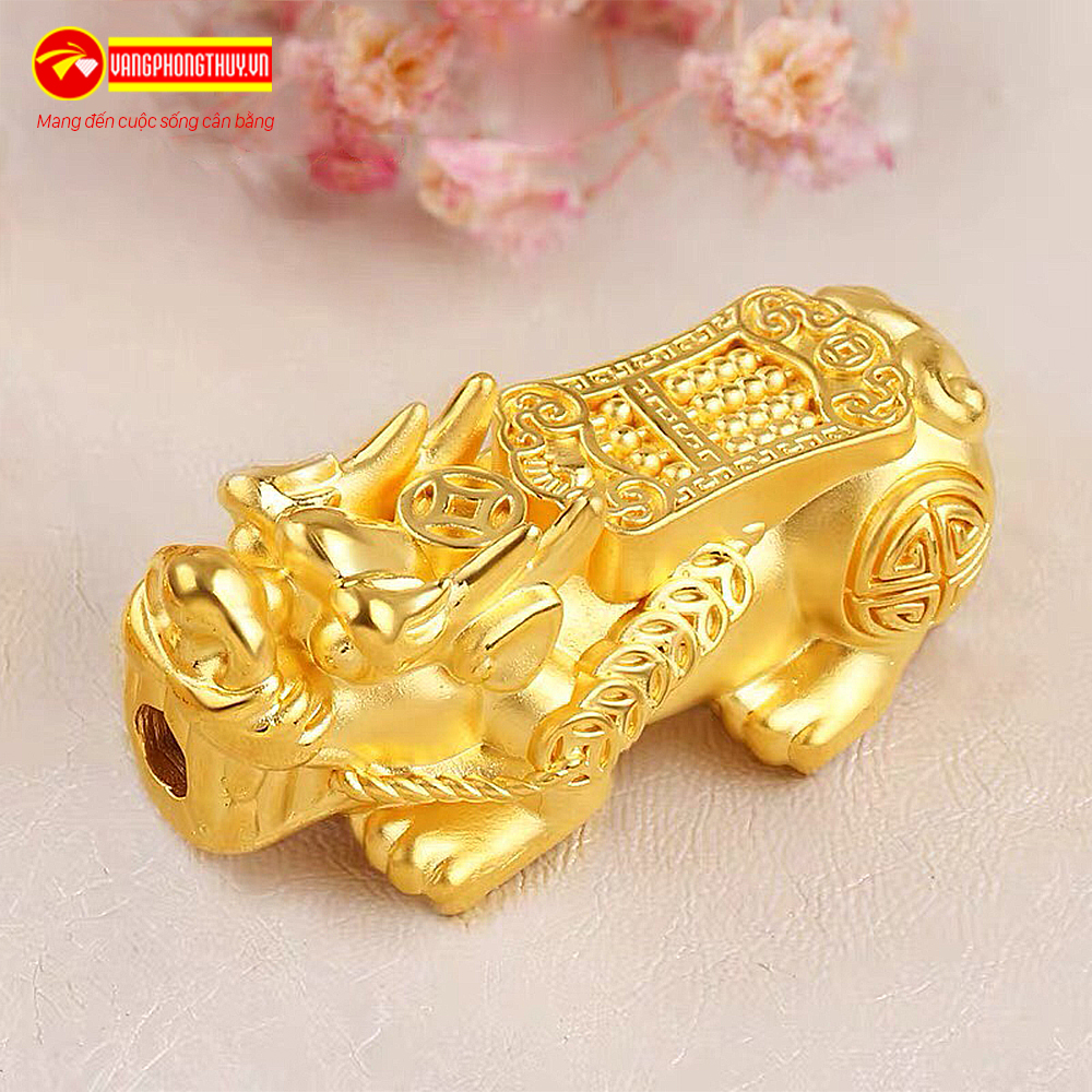 [HCM]Charm Tỳ Hưu Bàn Tính Vàng 24K - KIOJ