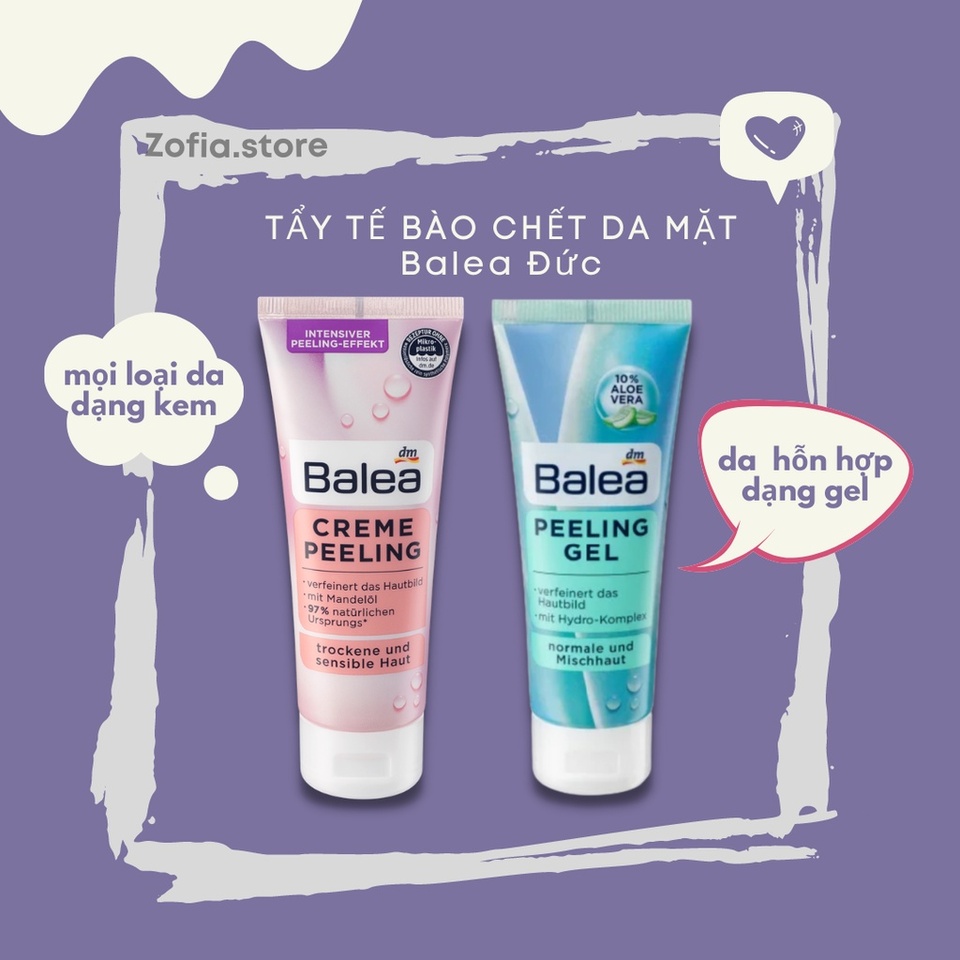 Tẩy tế bào chết da mặt Balea nội địa Đức