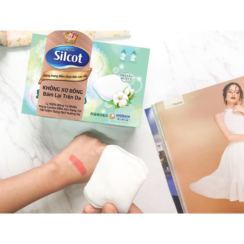 Bông Tẩy Trang Cao Cấp Silcot Premium 66 miếng (xanh lá)