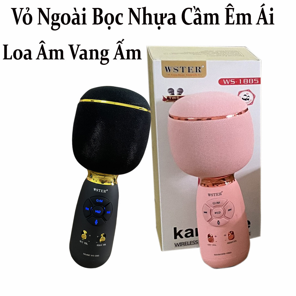 [HÀNG TỐT] MICRO KARAOKE BLUETOOTH CHO ĐIỆN THOẠI,MICRO KARAOKE BLUETOOTH,MICRO KARAOKE 3IN1 WSTER WS-1885,MICRO CẦM TAY KHÔNG DÂY,MIC HÁT KARAOKE MINI HÁT- BẢO HÀNH 12 THÁNG