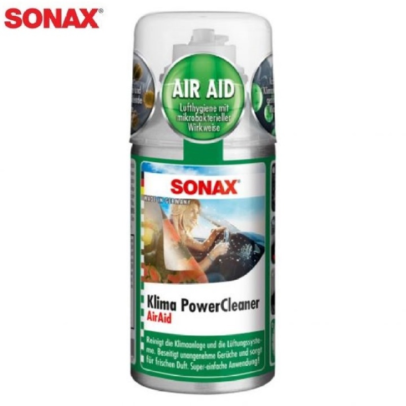 Chai khử mùi, diệt khuẩn và làm sạch điều hòa ô tô, xe hơi Sonax, Chai xịt khử mùi, diệt khuẩn và làm sạch dàn lạnh ô tô xe hơi Sonax 323100