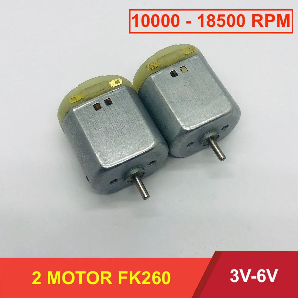 [HCM]2 motor FK260 mô tơ mini 3V - 6V từ tính mạnh tốc độ 10000 - 18500 RPM cho xe mô hình - LK0215